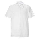 BIBOKAOKE Herren Kurzarm Hemd Sommerhemd Freizeithemd Regular Fit Men Shirts Herren Button-down Sommerhemd Loose Leinenoptik Hemd Shirt Atmungsaktiv Henley Shirt Einfarbig Leichte ArbeitsH