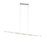 QAZQA - Design Hängelampe | Pendellampe | Pendelleuchte | Esstisch | Esszimmer Stahl | Silber | nickel matt mit Touch Dimmer inkl. LED - Platin Touch-funktion | Wohnzimmer | Küche - Stahl Länglich - |