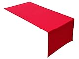Hochwertiger Tischläufer Tischwäsche aus 100% Baumwolle Kollektion Konzept, Farbe & Größe wählbar (Tischläufer - 30x100cm, Rot)