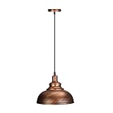 LIRRGHTE Vintage Industrial Pendelleuchte Metall Retro Lampenschirm Schmiedeeisen Hängeleuchte Vintage Lampe für Loft Bar Esszimmer Küche Esstisch Beleuchtung(Vintage Kupfer)