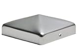 Pfostenkappen Aluminium flach Pyramide inkl. VA-Schrauben Zaunkappe Pfahlkappe ALU Zierkappen rostfrei (141x141 mm)