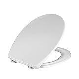 HOMELODY Toilettendeckel mit Absenkautomatik Oval, Premium WC Sitz Antibakteriell Klodeckel mit Soft Close Absenkung und Quick Release-Funktion Absenkbarer Toilettensitz Klobrille Weiß
