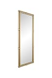 DIREKTE IMPORT | Rechteckiger Wandspiegel mit Gold Metallrahmen [H 140* B 52* T 3cm] | Spiegel Wand für Badzimmer, Schlafzimmer oder Wohnzimmer | Designed in Dänemark