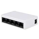 PFDTS Netzwerk-Switch, Mini-Netzwerk-Switch, 5 Anschlüsse, 10/100 Mbit/s, schneller Ethernet-Switch mit Netzadapter (Farbe: wie abgebildet, Größe: Einheitsgröße)