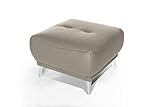 Mivano Hocker Frisco / Polsterhocker in Lederoptik passend zum Sessel, 2er und 3er Sofa Frisco / Sofagarnitur / 65 x 46 x 65 / Hellb