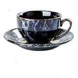 XJYJF Tasse s250 ml Europäische kleine Pull Flower Kaffeetasse Untertassen Anzug Glas Concise Haushalt Keramik Kaffeetasse Schwarzer Tee Teetasse D-1 Stück 250 ml Keramik (Farbe: D1 Stück)