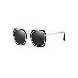 FEIHAIYANY Damen Sonnenbrille TAC Polarisierte Damen Sonnenblende Schutz Sonnenbrille Metall Brillen Rahmen Sonnenbrille (Farbe: Gold)