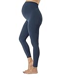 CALZITALY Blickdichte Umstandsleggings, Nahtlose Umstandshosen, Schwangerschaftshose, Blaujeans, Schwarz, S, M, L, XL, Made in Italy (Blaujeans, S)