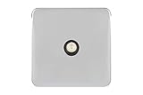 Schneider Electric Lisse schraubenlose Deco – Einzelne TV-/FM-Antennensteckdose GGBL7010BPC, poliertes Chrom mit schwarzem Einsatz, 10 Stück