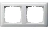 GIRA System 55 Standard E2, Reinweiß glänzend, Steckdose Schalter Rahmen Wippe (021203 Rahmen 2-fach, 1 Stück)