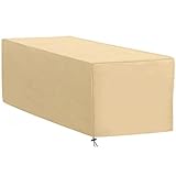 DITANJJJJ Abdeckung Für Gartenmöbel Wasserdicht Gartenmöbel Hülle,Gewebe Abdeckhaube Für Gartenmöbel Und Für Rechteckige Sitzgarnituren,420D Oxford (Color : Beige, Size : S)