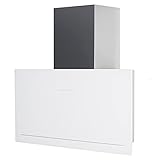 GOYA WH 70 A+ vertikale Dunstabzugshaube kopffrei weiß Glas 5 Leistungsstufen mit Nachlaufautomatik LED-Beleuchtung 40 dB(A) bis 1200 (820) m³/h (70 cm Abluft)