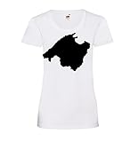 Mallorca Umriss Frauen Lady-Fit T-Shirt Weiß XS - shirt84