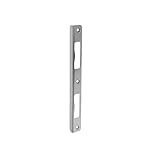 Gedotec Winkel-Schließblech mit schmalem Blindlappen für Zimmertüren | Renovierung für Zargen aus Holz & für gefälzte Türen | Schließblech Edelstahl-Optik | 1 Stück - Türanschlag für Türschlö