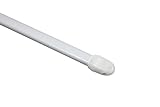 Gardinia Vitragestange flachoval, ausziehbar, Metall/Kunststoff, Weiß, 50-80 cm, 2 Stück