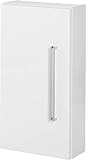 FACKELMANN Hängeschrank Lugano/mit Soft-Close-System/Maße (B x H x T): ca. 35 x 68 x 16 cm/hochwertiger Schrank fürs Bad/Türanschlag Links/Korpus: Weiß/Front: Weiß/Breite 35