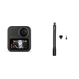 GoPro Max - wasserdichte 360-Grad-Digitalkamera mit unzerbrechlicher Stabilisierung, Touchscreen und Sprachsteuerung - Live-HD-Streaming, Black & EL Grande Verlängerungsstange, 97 cm schw