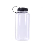 Aveo 1000ml Sport Breite Mund Große Kapazität Wasserflasche Trinken Tasse Tragbare Becher Outdoor Sport Zubehör (Color : Transparent)