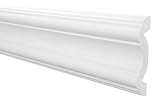 Zierleisten Sparpaket E-30 | leicht und stabil | extrudiertes Styropor | Stuckprofile | Decken-/ und Wandübergang | modern weiß | dekorativ | XPS | 20 x 80 mm | 2 M