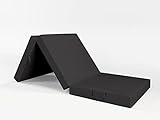 Rollmayer Gästematratze Kollektion Vivid (Dunkel Grafit 61, 70x195x8cm), 3-teilige Klappmatratze Reisebett Schaumstoff Matratze zusammenklappbar inkl. Graphit Transporttasche Kollektion Ox
