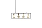 LIFA LIVING LED Hängelampe mit 4 Flammen, Deckenleuchte in schwarz und gold, Hängeleuchte aus Metall, E27 Deckenlampe für Esszimmer & Wohnzimmer, 75x22x22