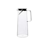 YITIANTIAN Karaffe Glas Krug Glaskrug Hohe Borosilikatglasmaterial □ Hochtemperaturbeständige Glaskaraffe mit Edelstahl-Tee-Partition Wasserkrug (Color : Black)