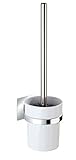WENKO Turbo-Loc® WC-Garnitur Quadro - WC-Bürstenhalter, Befestigen ohne bohren, Kunststoff (ABS), 9.5 x 35.5 x 12 cm, C
