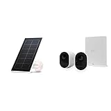 Arlo Solar Panel und Ultra2 Überwachungskamera aussen, 2er Set - weiß, mit 90-tägigem Testzeitraum für Arlo S