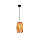 YXLMAONY Deckenlampe Japanisch-Stil-Design Anhänger Beleuchtung Eisen Hanf Seil Suspension Light Holz Kunst Hängelampen Luxushöhe Verstellbare Droplight-Lampe Geeignet for Bar Hotel T