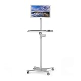 Bildschirm Halterung Stock-stehender Monitor-Stand Mobile Single Monitor-Standmontage mit Rädern und Tastatur-Fach-höhenverstellbarer LCD-Monitorständer für 10 '-34' Monitor Monitorhalterung