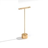 GISELA D T-förmiger Ohrringständer für Schmuck, Ohrringe, Metall, kleine Orange für Messen, Einzelhandel, Arbeitsplatte, Schmuck, Fotografie-Requisiten (Gold, rund, 15 cm)