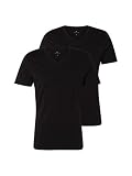 TOM TAILOR Herren Doppelpack T-Shirt, Schwarz, Black, L