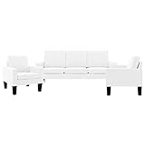 YOPOTIKA Sofa Ecksofa Schlafcouch im modernen Design Ledercouch Sofa Ecksofa L-Form Couch Schlafsofa Bettsofa Farbauswahl 3-TLG. Sofagarnitur Weiß