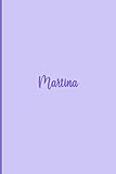 Martina: Personalisiertes A5-Notizbuch, Einhorn-Maskenhülle, Universal-Notizbuch mit Namen, 120 Seiten, Regel, Tagebuch, Kugeln, Ideenbuch, Schulheft, Einschulung, Weihnachts- und Geburtstagsgeschenk