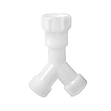 Y-Verteiler Doppelanschluss Gabelanschluss 3/4' für Zulaufschlauch für Waschmaschine Geschirrspüler Adapter Ablaufschlauch Verlängerung für Wasseranschluss Verteiler Anschluss für W