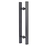 YYSS Türgriff Scheunentorgriff Türdrücker, Langes Rechteckiges Schiebetürgriffset aus Edelstahl, 50/60/80/100/120cm Türinnengriff Außen (Color : Gloss Black, Size : 120cm/47.2in-80cm)