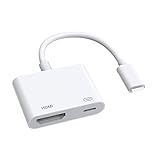 HDMI-Adapter für Phone Pad zu TV, Digital AV, HDMI Kabel, Simultaneous Charge, Connect Screen, 1080P Audio Video Compatible with Phone XS/Max/XR/X/8/7, iOS, Pad Air/Mini/Pro, Projector/M