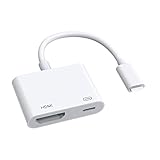 HDMI-Adapter für Phone Pad zu TV, Digital AV, HDMI Kabel, Simultaneous Charge, Connect Screen, 1080P Audio Video Compatible with Phone XS/Max/XR/X/8/7, iOS, Pad Air/Mini/Pro, Projector/M