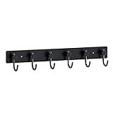 Garderobenhaken Wandmontage, Edelstahl Garderobenhaken Garderobenleiste Garderobenhaken für Wand Tür Wohnzimmer Badezimmer Küche (6 Haken)
