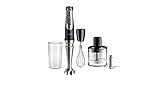 Braun MultiQuick 9 Handmixer, Handmixer, XL Küchenmaschine, Active PowerDrive Technologie, Chopper 500ml, 600ml BPA-freier Becher mit Deckel, 1200W, MQ 9135XI, schw