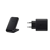 Samsung Wireless Charger Stand 15 W (EP-N5200) & Schnellladegerät 45 w (Ep-TA845), Schw