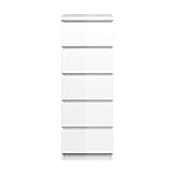 PKline Nada Kommode 5 Schubladen Weiss Hochglanz Sideboard Highboard Schrank Flur D