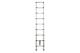 WOLFGANG Ausziehbare Teleskopleiter aus leichtem Aluminium, Stabile Aluleiter für max. 150 kg, Rutschfeste Klappleiter in 2,64 m, Robuste Leiter 9,1 kg