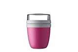 Mepal Lunchpot Ellipse - Pink – 500 ml praktischer Müslibecher, Joghurtbecher, To go Becher – Geeignet für Tiefkühler, Mikrowelle und Spü