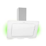 Klarstein Helena 90 Kopffreihaube, 90 cm, EEK A, 595 m³/h, RGB Ambiente-Licht, Umluft & Abluft, LED-Beleuchtung, Touch-Control, Dunstabzugshaube, Wandhaube, weiß