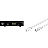 Xoro HRS 8660 digitaler Satelliten-Receiver mit LAN Anschluss, schwarz & Goobay 50739 Sat Anschlusskabel, Antennenkabel, Koaxialkabel, F-Stecker auf F-Stecker,2-Fach geschirmt, 5m, 80 dB, weiß