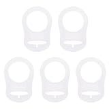 LLLucky 5 Stücke Silikon Baby Dummy Schnuller Halter Clip Adapter Ring Taste Stil Schnuller Adapter für MAM Ringe Transp