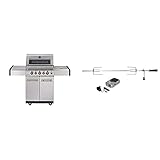 Enders® Gasgrill KANSAS PRO 3 SIK Turbo, 3-Brenner, aus Edelsstahl, mit Kocher, Backburner, Sichtfenster & Grillspieß 7901 für Gasgrill KANSAS 3-Brenner & MONROE 3 + 4 Brenner, Set aus E