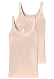 Schiesser Damen Essentials 2PACK Trägertop Unterhemd, Beige (Nude 410), 38