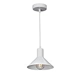 VITALUCE Pendelleuchte, Hängeleuchte VE4785-0/1S, Moderner und einfacher Stil, 1-flammig xE27 max 40W, Farbe: Weiß, Material: Metall, HxD: 121x18cm, 0,5 kg
